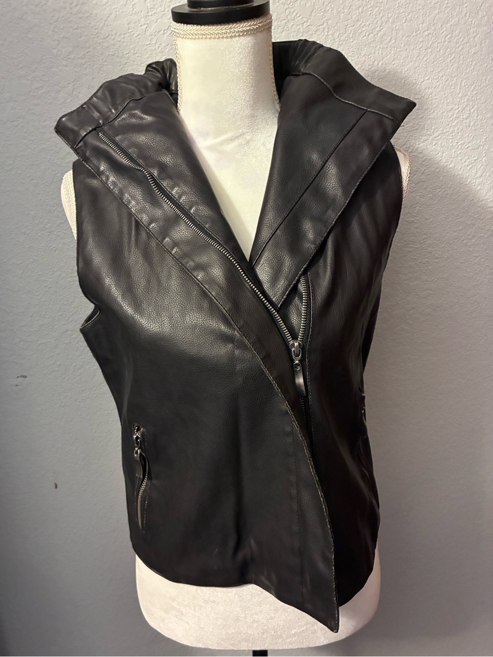 Moda International Black Faux Leather Jacket